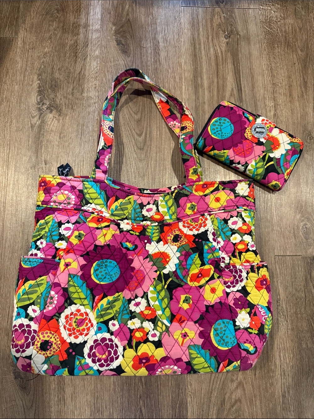 Vera Bradley Va Va Bloom Tote & Wallet Purse Bag